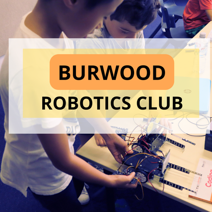 Children working on a robotics project at Burwood Robotics Club