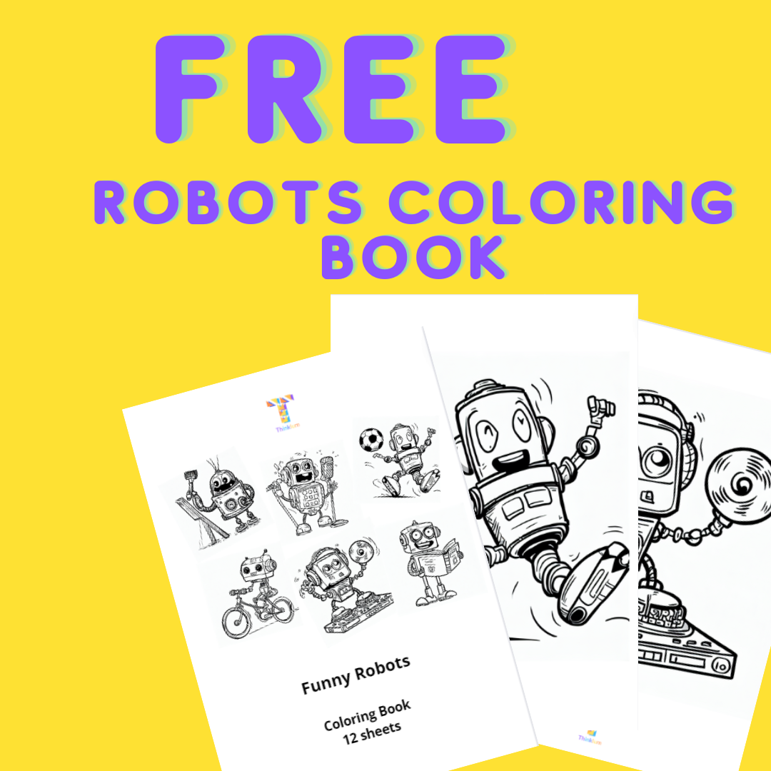 Thinklum Robots Kids Coloring Book