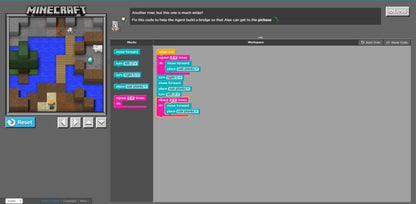 Minecraft coding environment to learn programming games