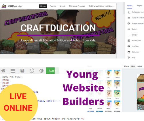 Young Website Builders – Online Website Creation and Coding Course for Kids – Level 1